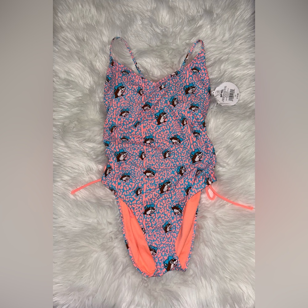 Buc-ee's Kid’s Pink/Blue Leopard Swim Suit